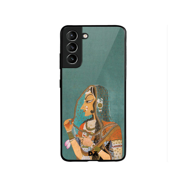 

DailyObjects Vieled Woman Glass Case Cover For Samsung Galaxy S22