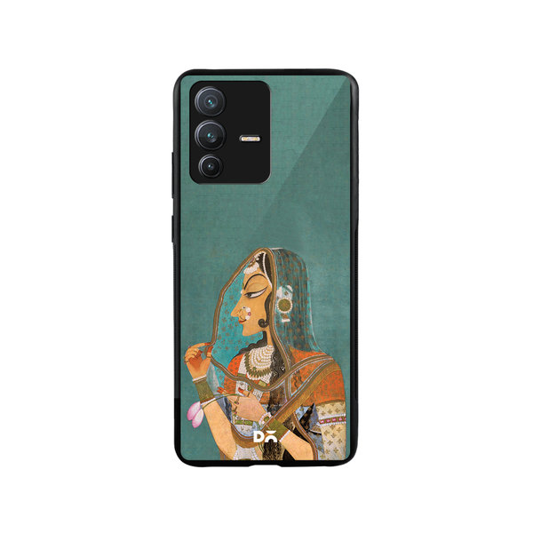 

DailyObjects Vieled Woman Glass Case Cover For Vivo V23 Pro