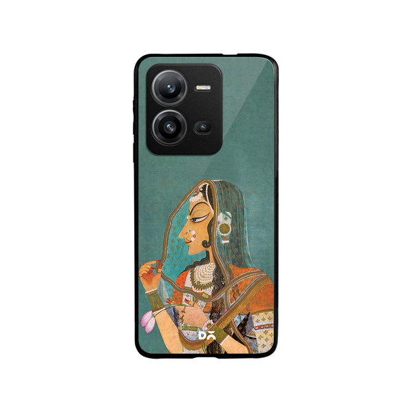 

DailyObjects Vieled Woman Glass Case Cover For Vivo V25
