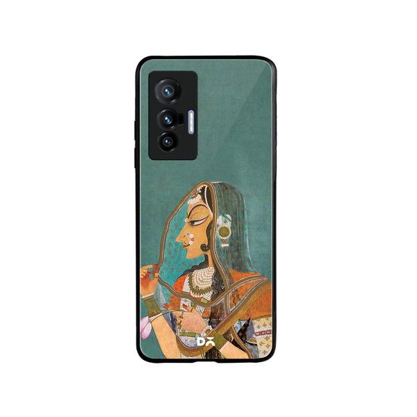 

DailyObjects Vieled Woman Glass Case Cover For Vivo X70