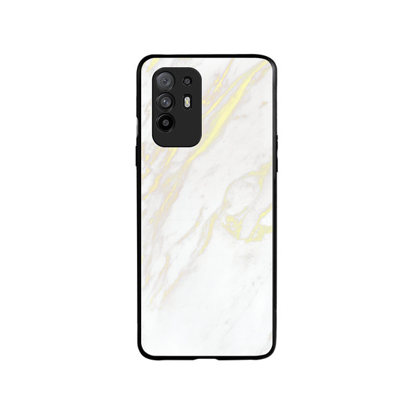 

DailyObjects White Marble 2 Glass Case Cover For Oppo F19 Pro Plus