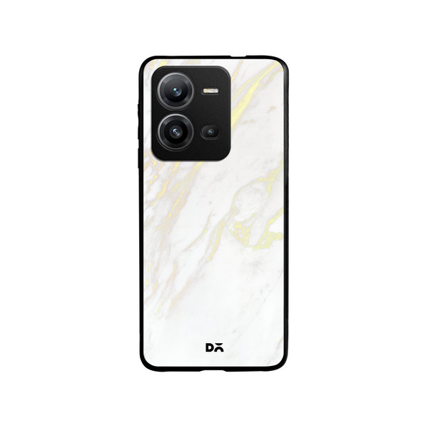 

DailyObjects White Marble 2 Glass Case Cover For Vivo V25