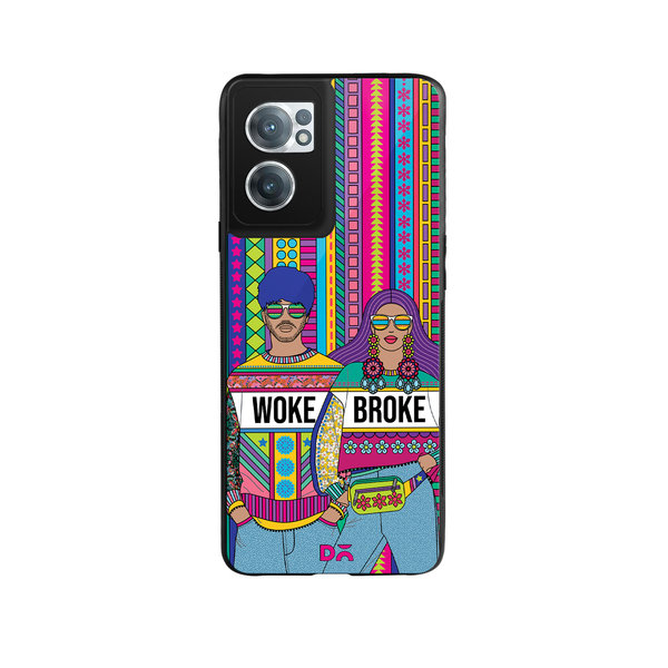 

DailyObjects Woke Broke Couple Glass Case Cover For OnePlus Nord CE 2