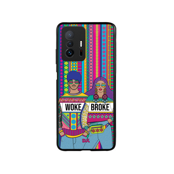 

DailyObjects Woke Broke Couple Glass Case Cover For Xiaomi 11T