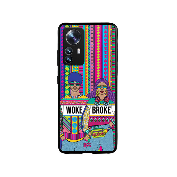 

DailyObjects Woke Broke Couple Glass Case Cover For Xiaomi 12 Pro