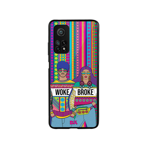 

DailyObjects Woke Broke Couple Glass Case Cover For Xiaomi Mi 10T