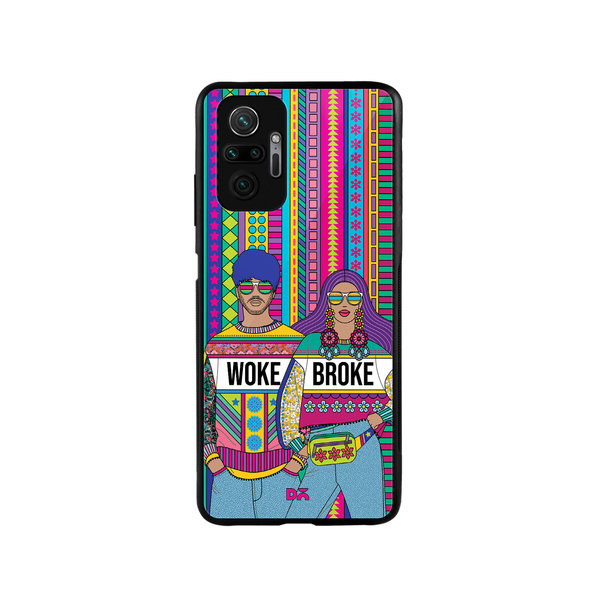 

DailyObjects Woke Broke Couple Glass Case Cover For Xiaomi Redmi Note 10 Pro