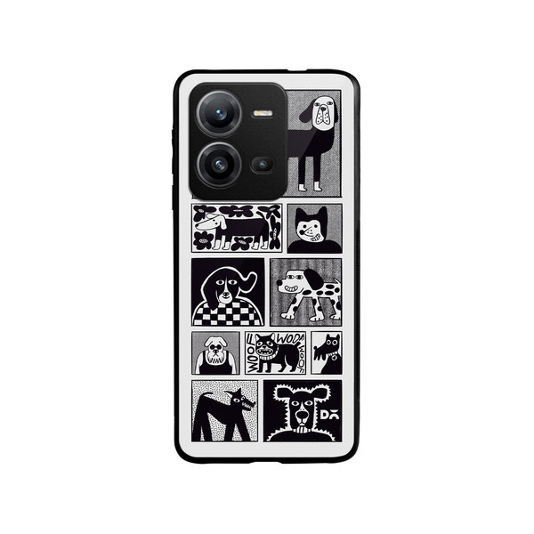 

DailyObjects Woof Tribe Glass Case Cover For Vivo V25