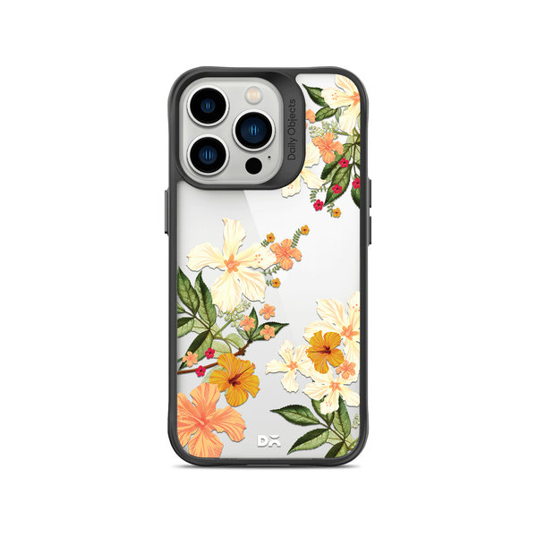 

DailyObjects Yellow Hibiscus Black Hybrid Clear Case Cover For iPhone 13 Pro Max