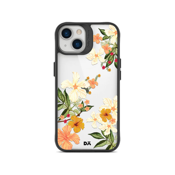 

DailyObjects Yellow Hibiscus Black Hybrid Clear Case Cover For iPhone 14 Plus