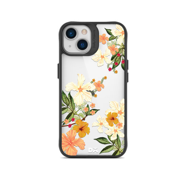 

DailyObjects Yellow Hibiscus Black Hybrid Clear Case Cover For iPhone 15