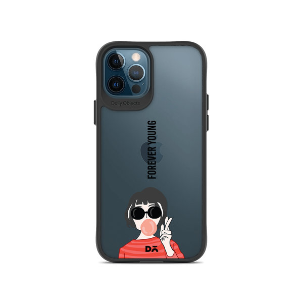 

DailyObjects Young At Heart Black Hybrid Clear Case Cover For iPhone 12 Pro