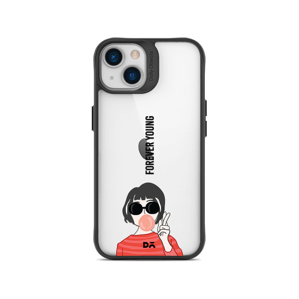 

DailyObjects Young At Heart Black Hybrid Clear Case Cover For iPhone 13
