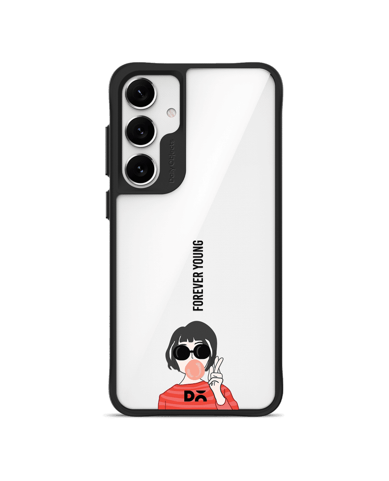 Young At Heart Black Hybrid Clear Case Cover For Samsung Galaxy S24 Plus