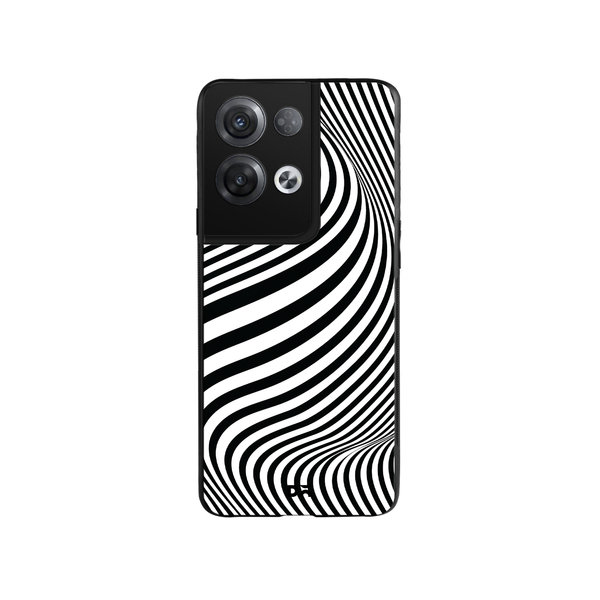 

DailyObjects Zebra Waves Glass Case Cover For Oppo Reno 8