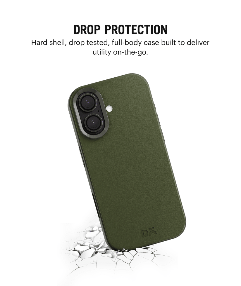 Green-Olive Leatherite MagSafe Phone Case Cover for iPhone 16 Plus