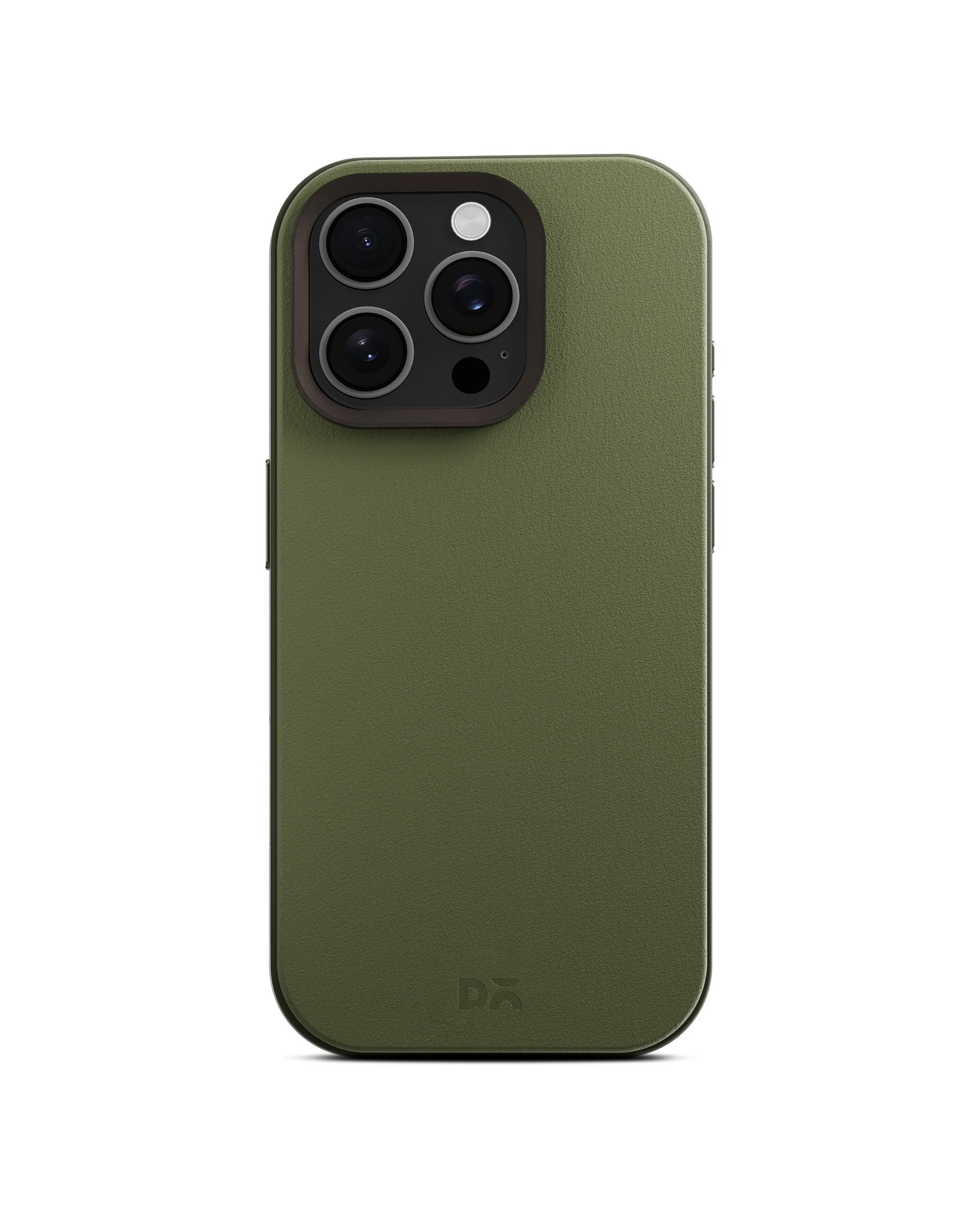 Green-Olive Leatherite MagSafe Phone Case Cover for iPhone 16 Pro