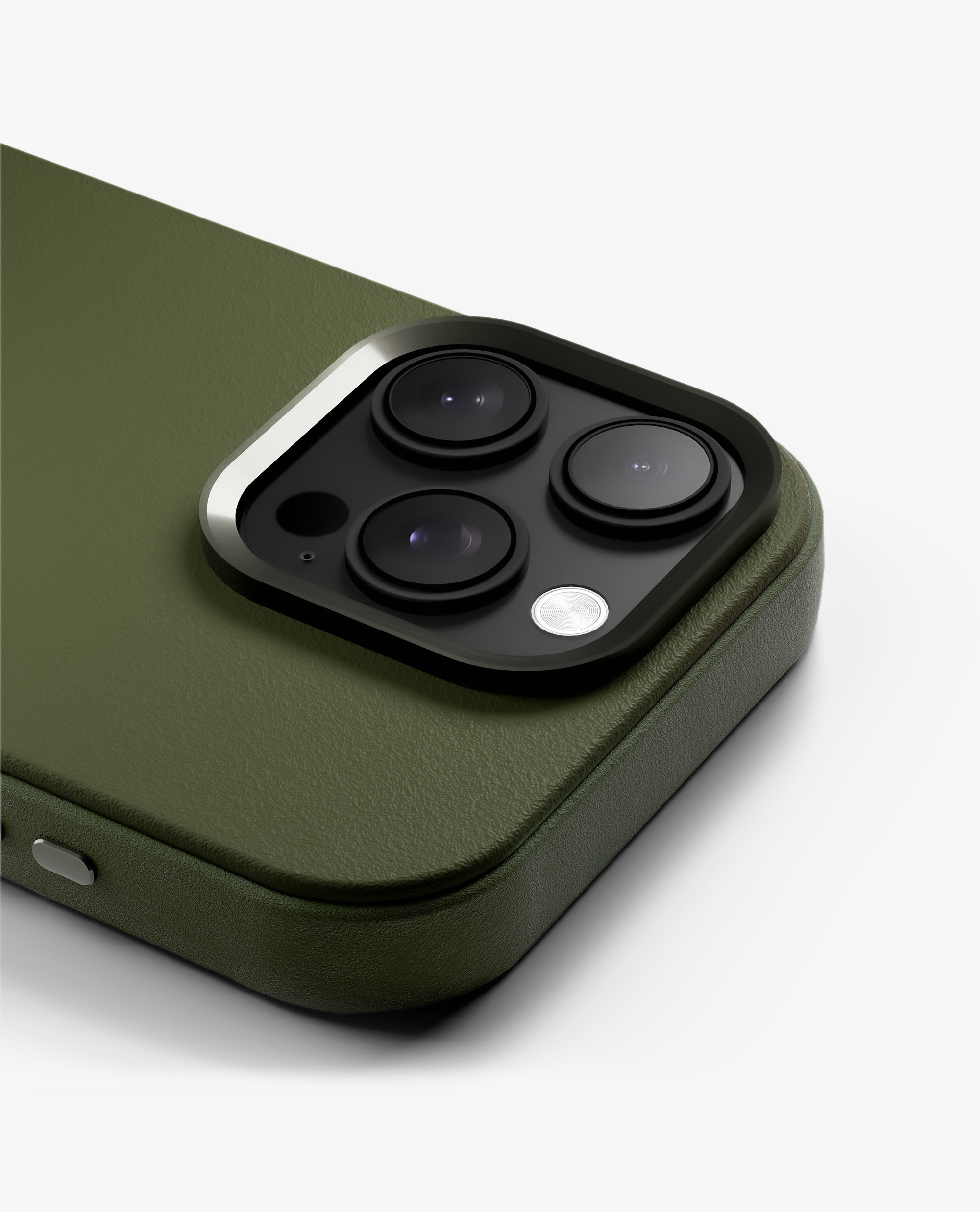 Green-Olive Leatherite MagSafe Phone Case Cover for iPhone 16 Pro