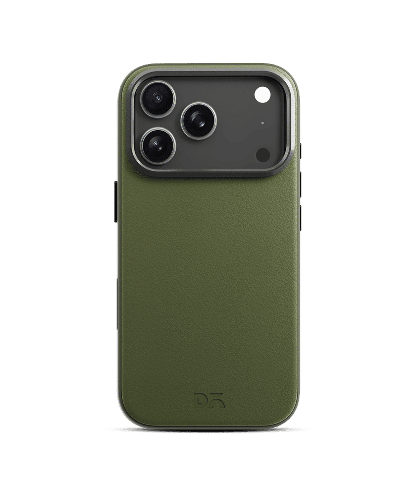 Green-Olive Leatherite MagSafe Phone Case Cover for iPhone 17 Pro Max