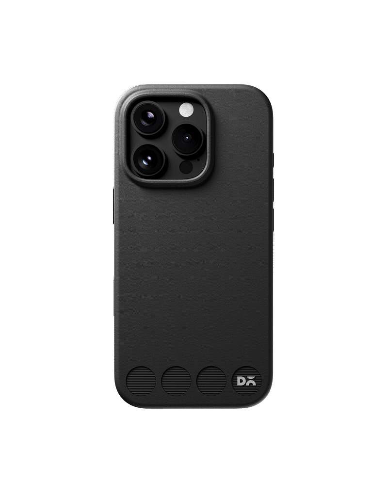Iris Black Stack Leatherette Phone Case for iPhone 16 Pro