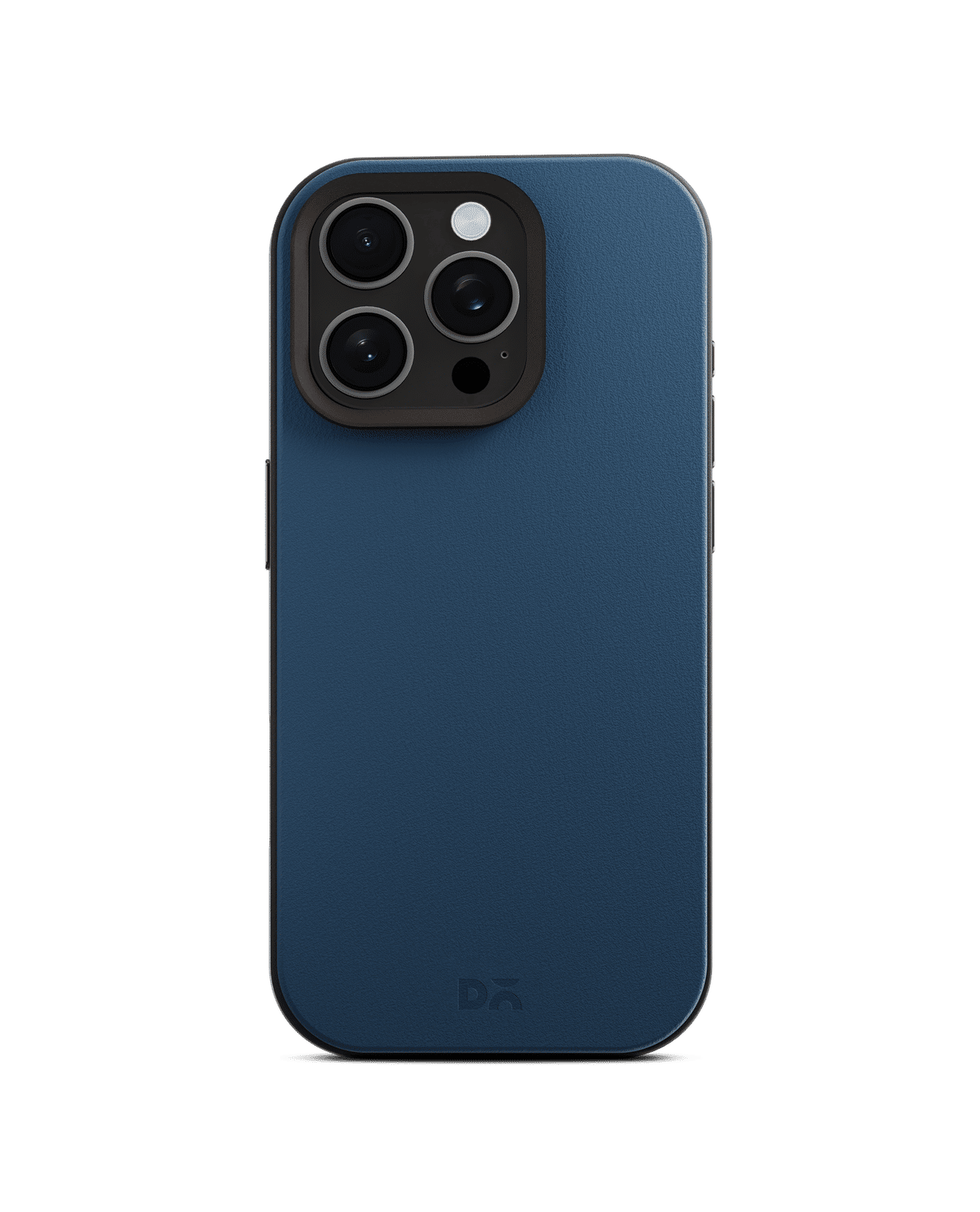 Navy Blue-Grey Leatherite MagSafe Phone Case Cover for iPhone 15 Pro Max
