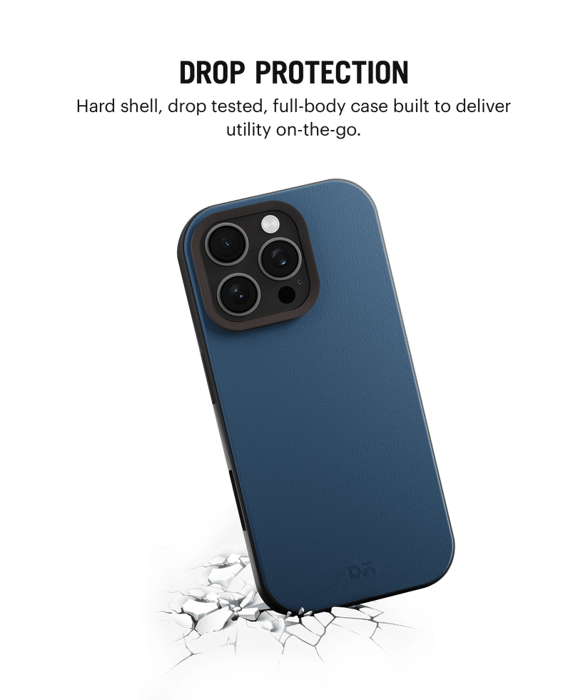 Magsafe Iphone 12 Pro Cases Pacific Blue Navy Blue-Grey Leatherite