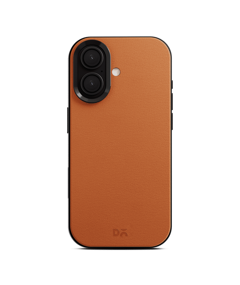 Tan-Grey Leatherite MagSafe Phone Case Cover for iPhone 16