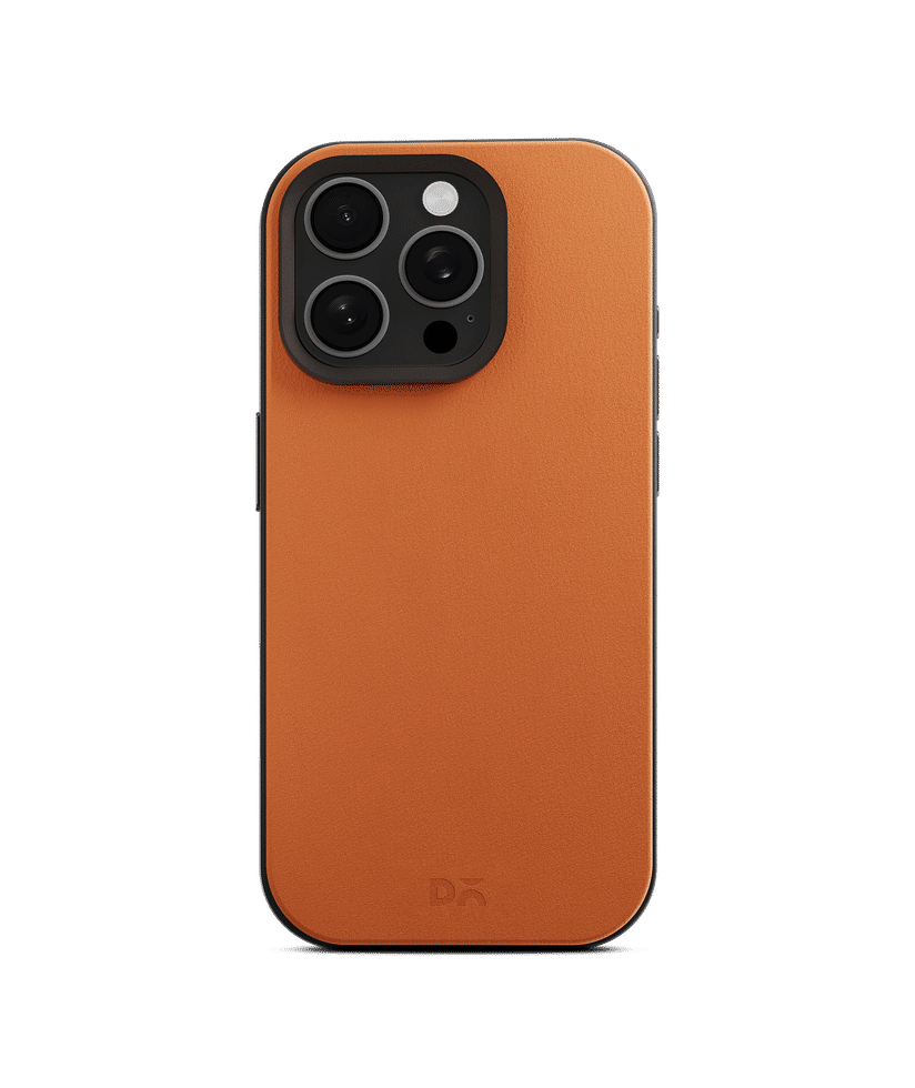 Tan-Grey Leatherite MagSafe Phone Case Cover for iPhone 16 Pro