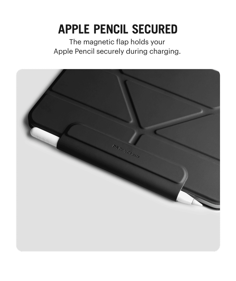 Black Pleat Y-Fold Magnetic iPad Case for iPad Pro 1st Gen 2018 11 Inch