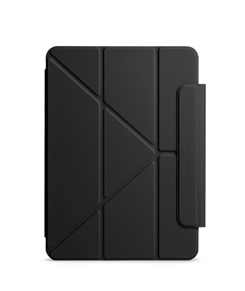Black Pleat Y-Fold Magnetic iPad Case for iPad Pro 1st Gen 2018 11 Inch