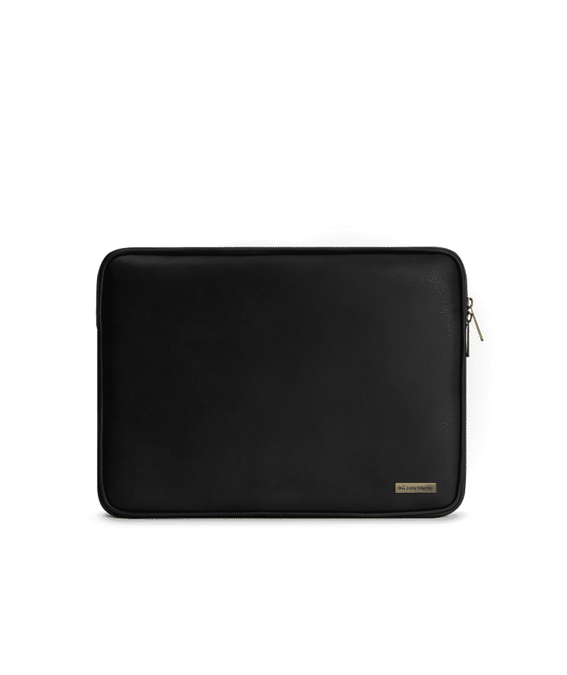 DailyObjects Black Vegan Leather Zippered Sleeve For Laptop MacBook 33.02cm 13 inch Buy At DailyObjects