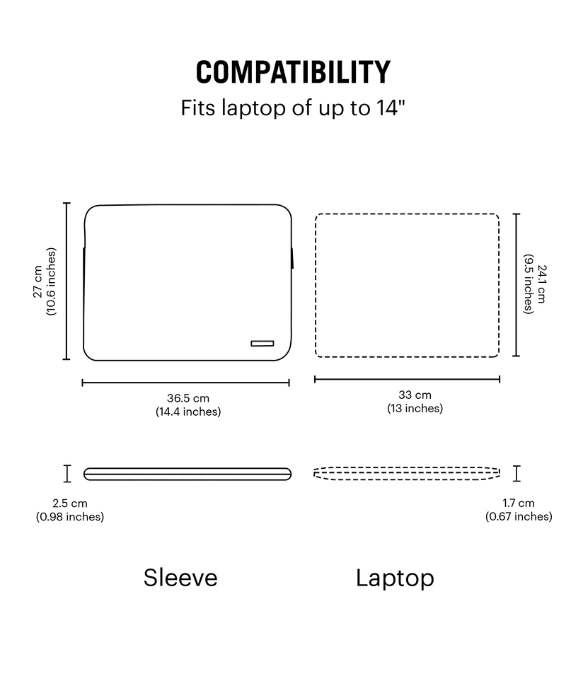 DailyObjects Black Vegan Leather Zippered Sleeve For Laptop