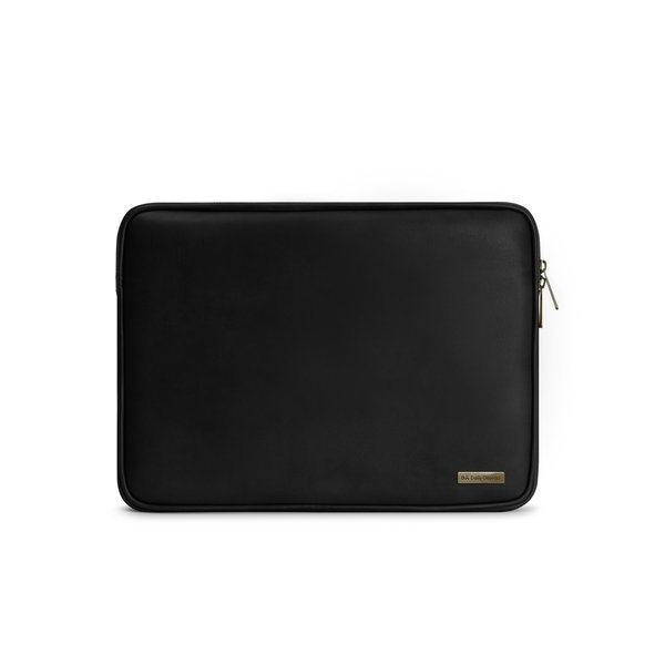 DailyObjects Black Vegan Leather Zippered Sleeve For Laptop MacBook 38 01cm 15