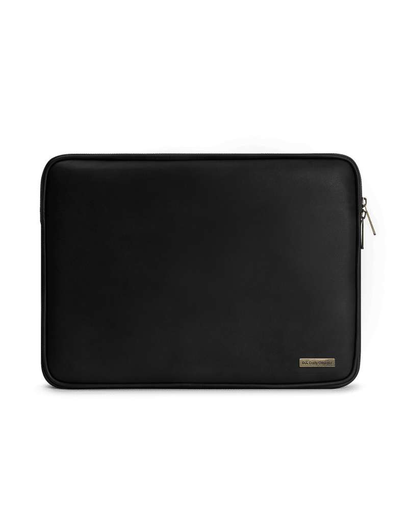Black Vegan Leather Zippered Sleeve For Laptop/MacBook 38.01cm (15 inch)