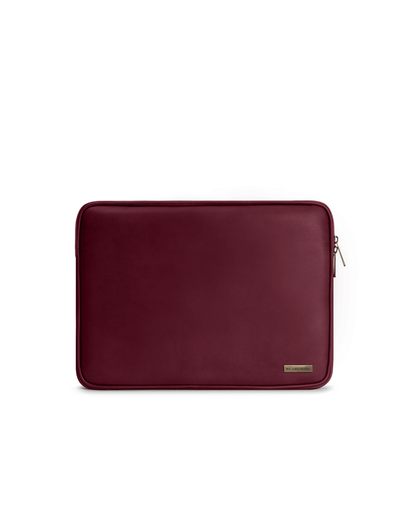 Burgundy Vegan Leather Zippered Sleeve For Laptop/MacBook 28cm (11 inch)