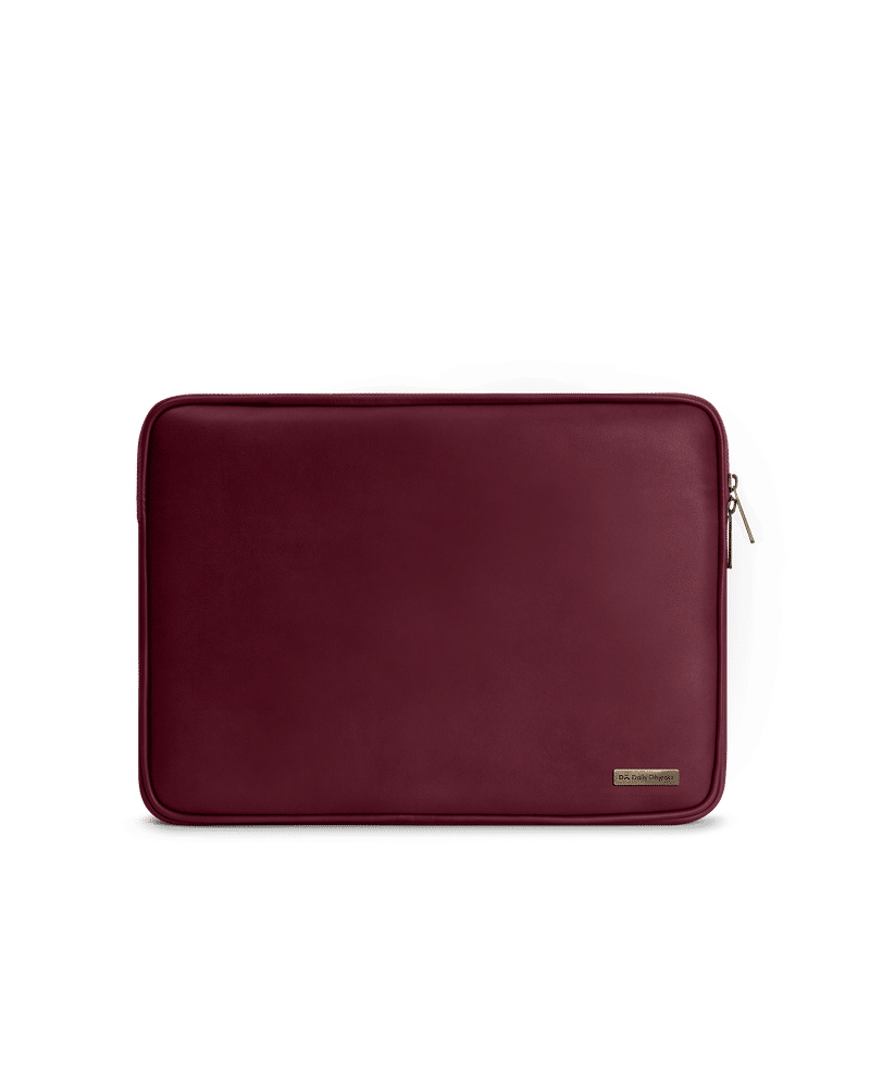 Burgundy Vegan Leather Zippered Sleeve For Laptop/MacBook 33.02cm (13 inch)