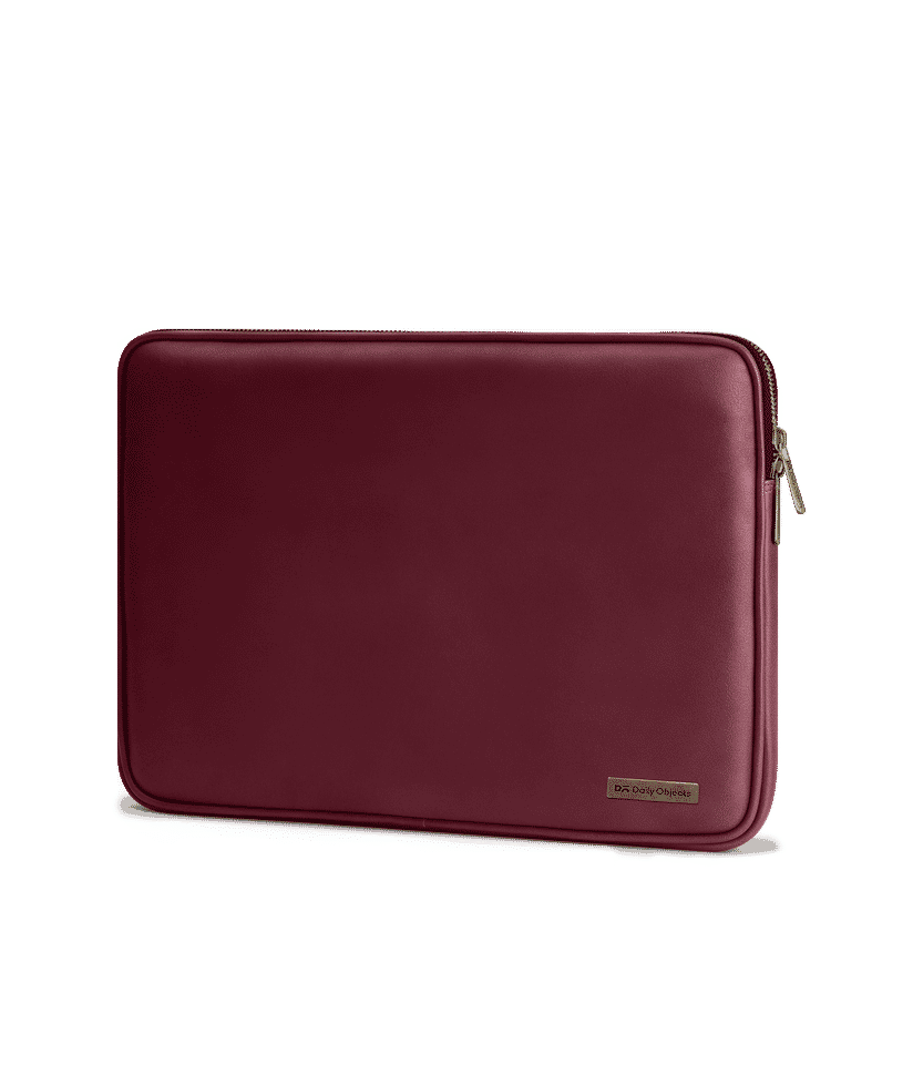 DailyObjects Burgundy Vegan Leather Zippered Sleeve For Laptop MacBook 38.01cm 15 inch Buy At DailyObjects
