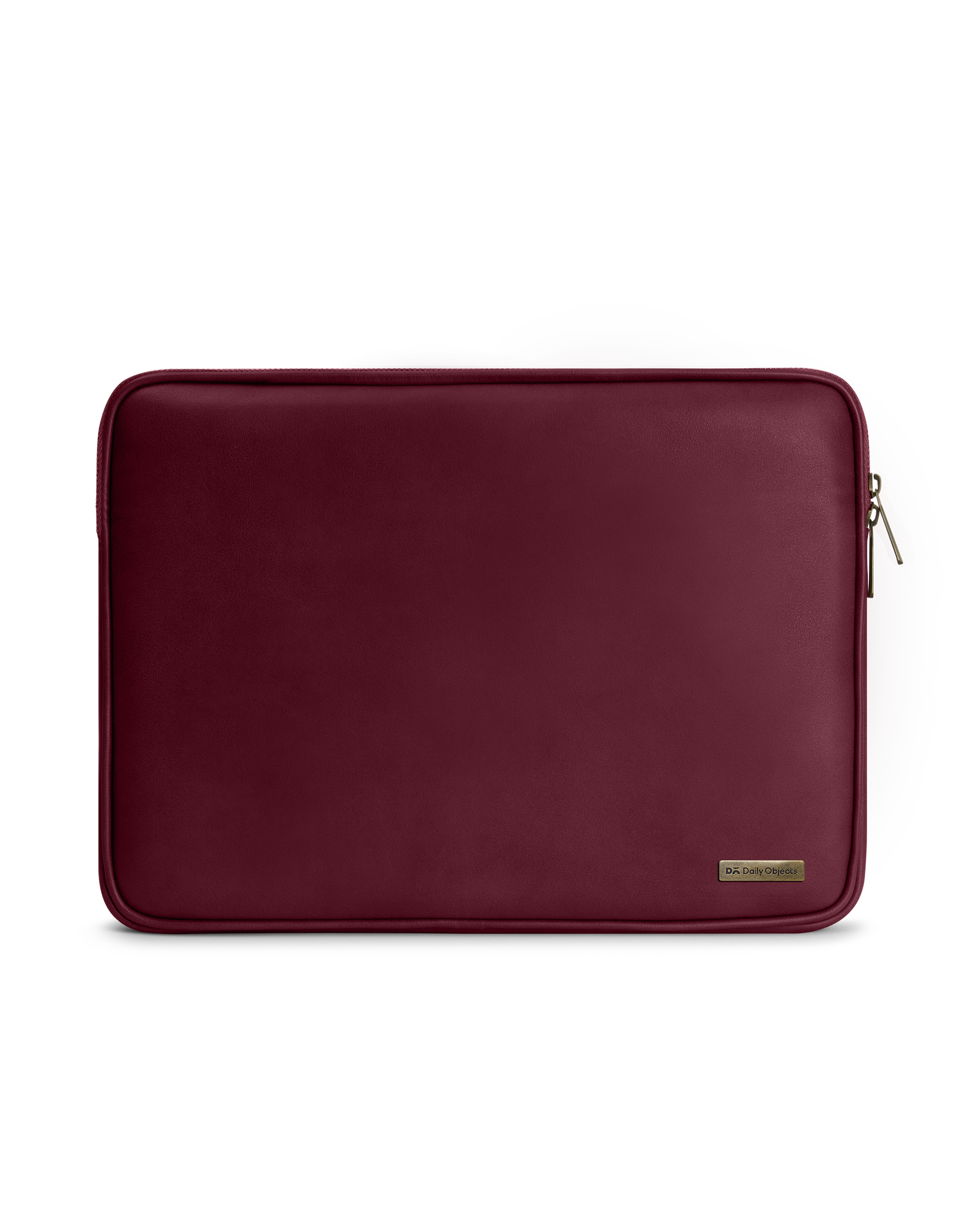 DailyObjects Burgundy Vegan Leather Zippered Sleeve For Laptop