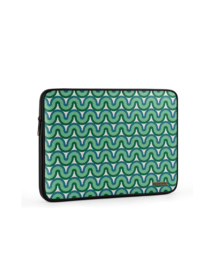 DailyObjects Wavey Green Zippered Sleeve For Laptop MacBook 35.56