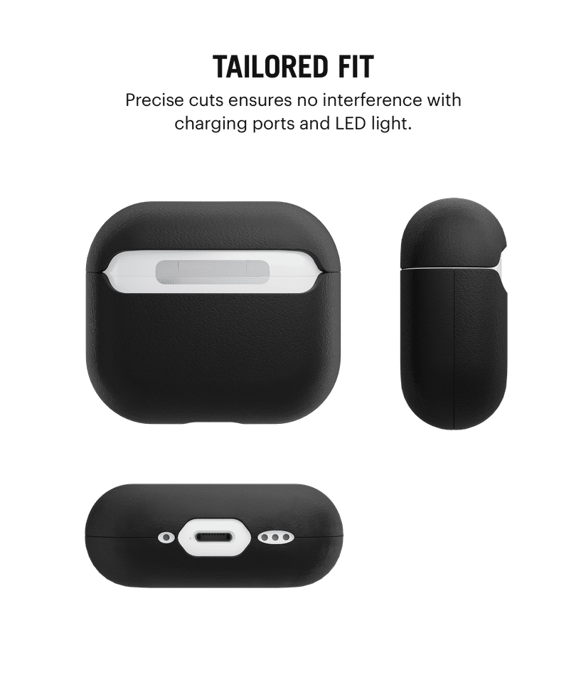 Black Leatherite AirPods Case Cover Buy At DailyObjects