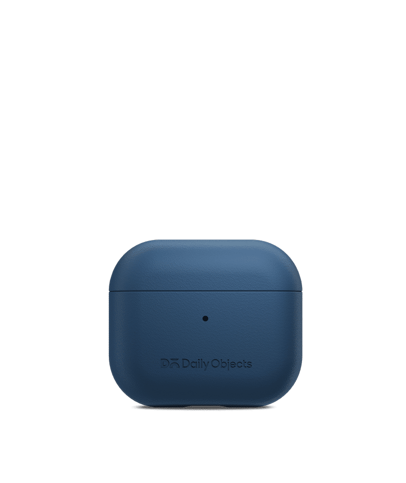 Navy Blue Leatherite AirPods Case Cover Buy At DailyObjects