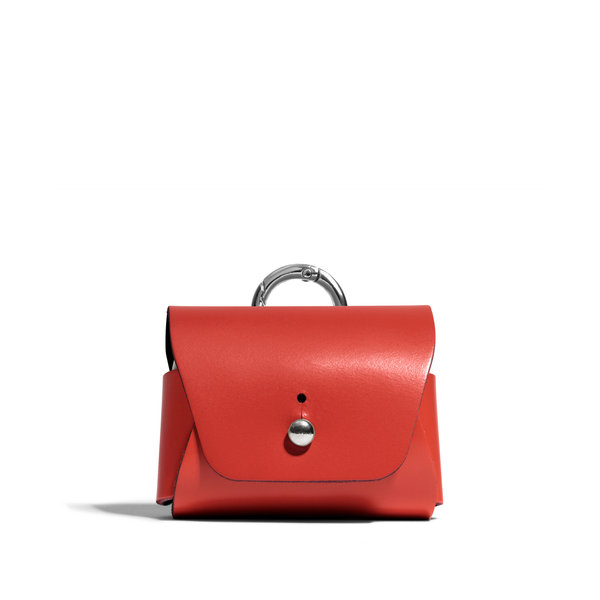 Red Airpods Pro 2 Leather Case Cover