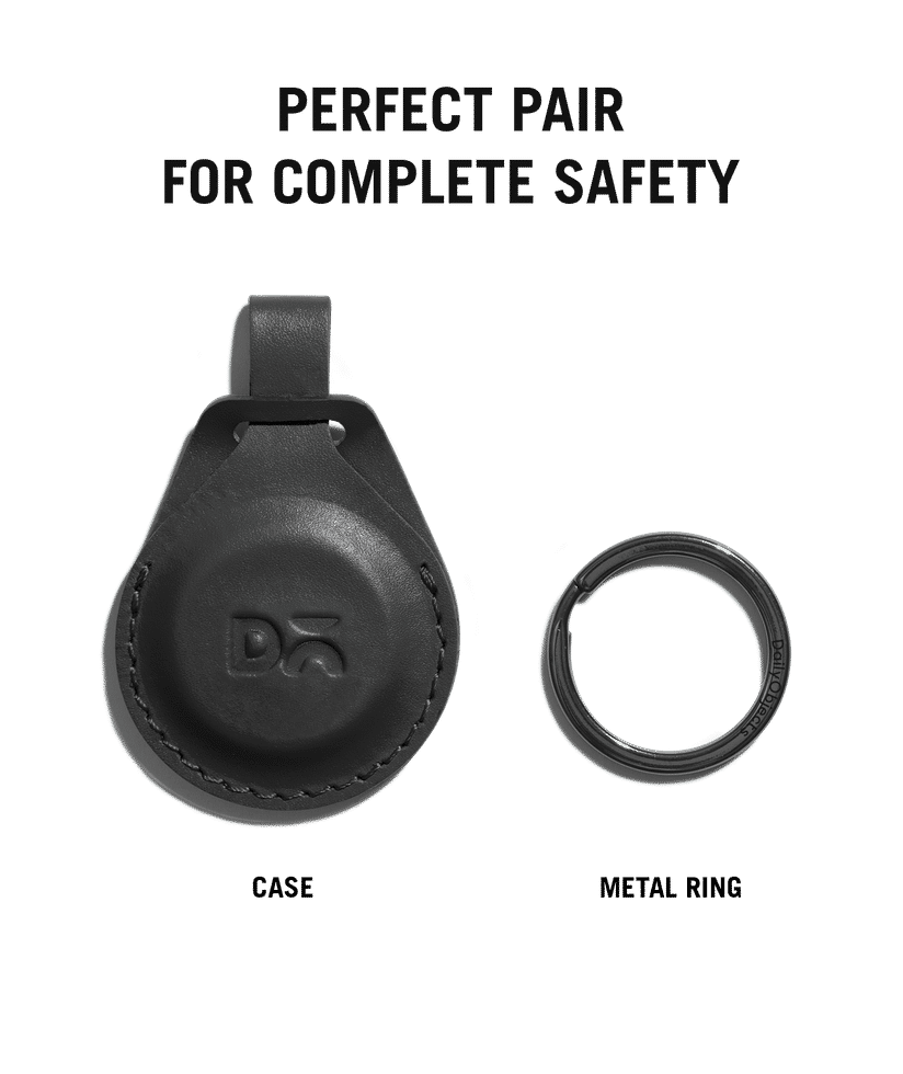 TROIKA Porte-clés AIRTAG COVER (bronze nickelé, noir, similicuir