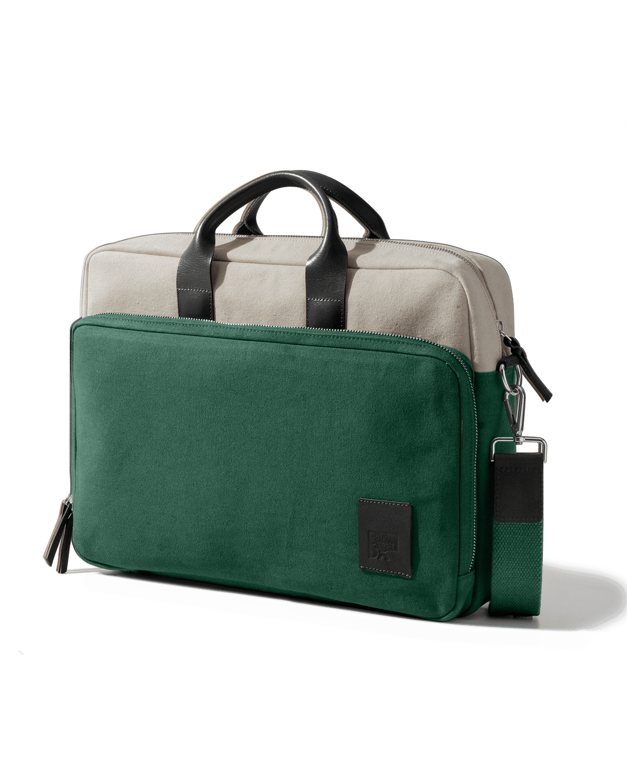 Ivory-Forest Green Commute Messenger Bag - Large