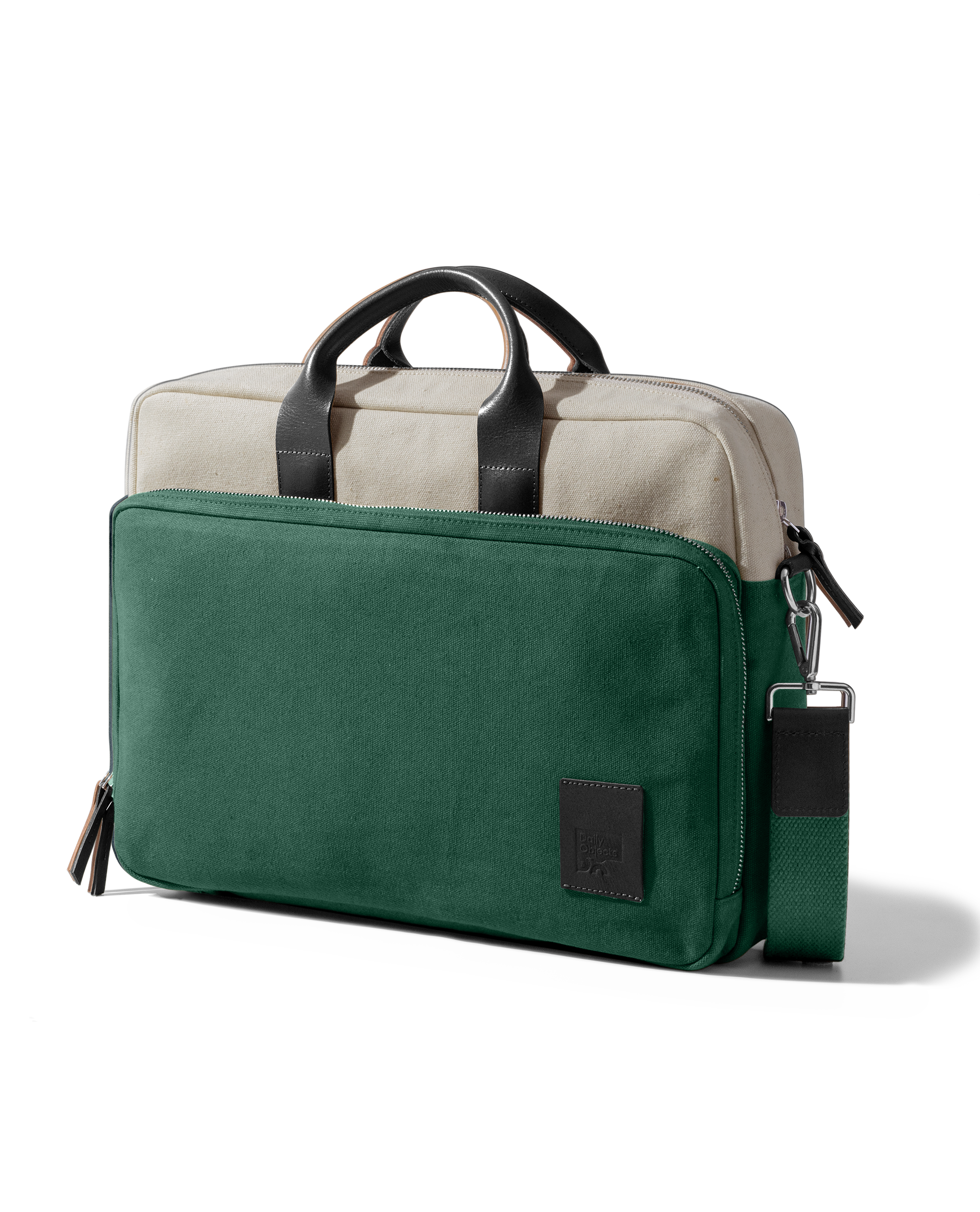 Ivory-Forest Green Commute Messenger Bag - Large