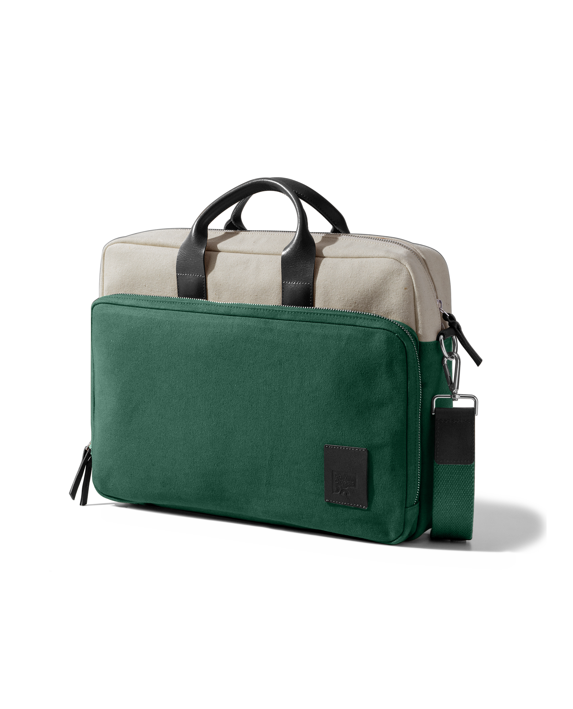 Ivory-Forest Green Commute Messenger Bag - Medium