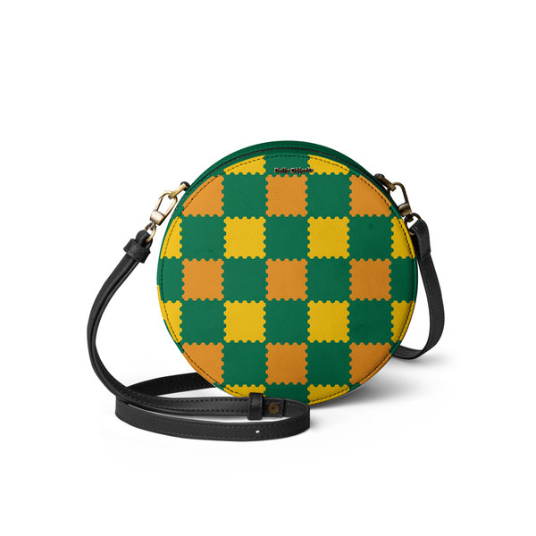 

DailyObjects Multi Green Checkerboard - Orbis Crossbody Bag