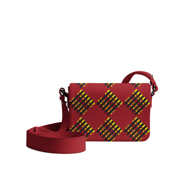 

DailyObjects Red Striped Checks Sol Box Shoulder Bag