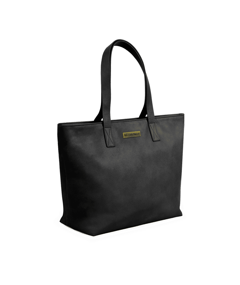 Black vegan leather 2025 tote