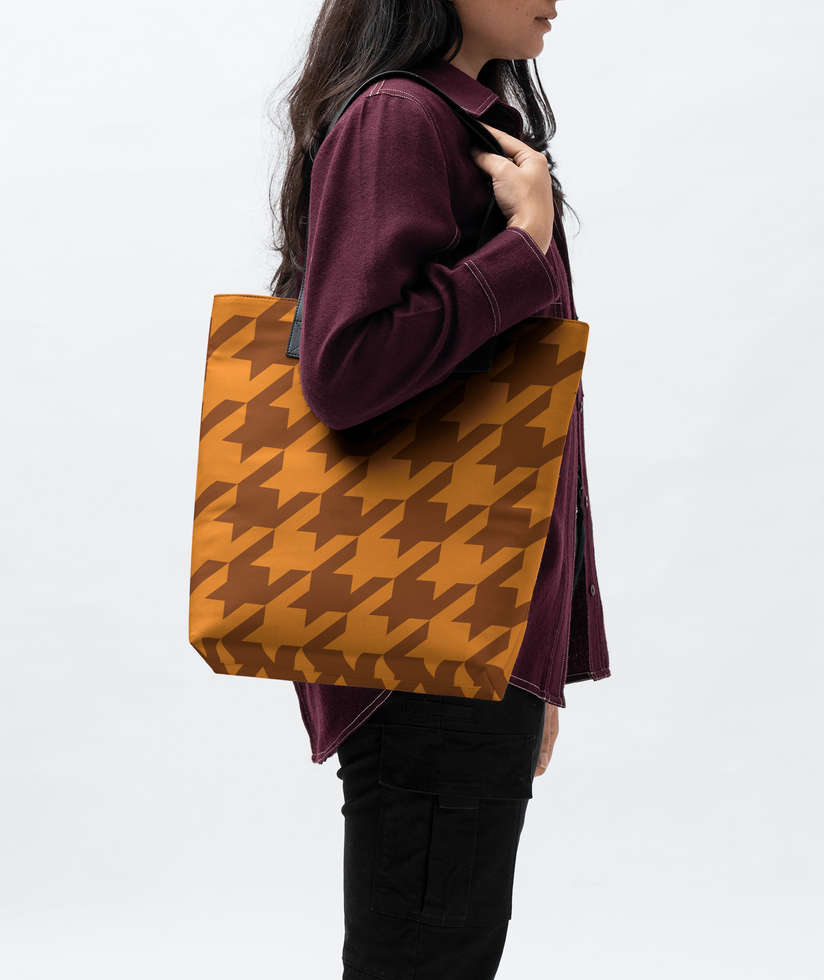 Brown Checkered Backpack/purse